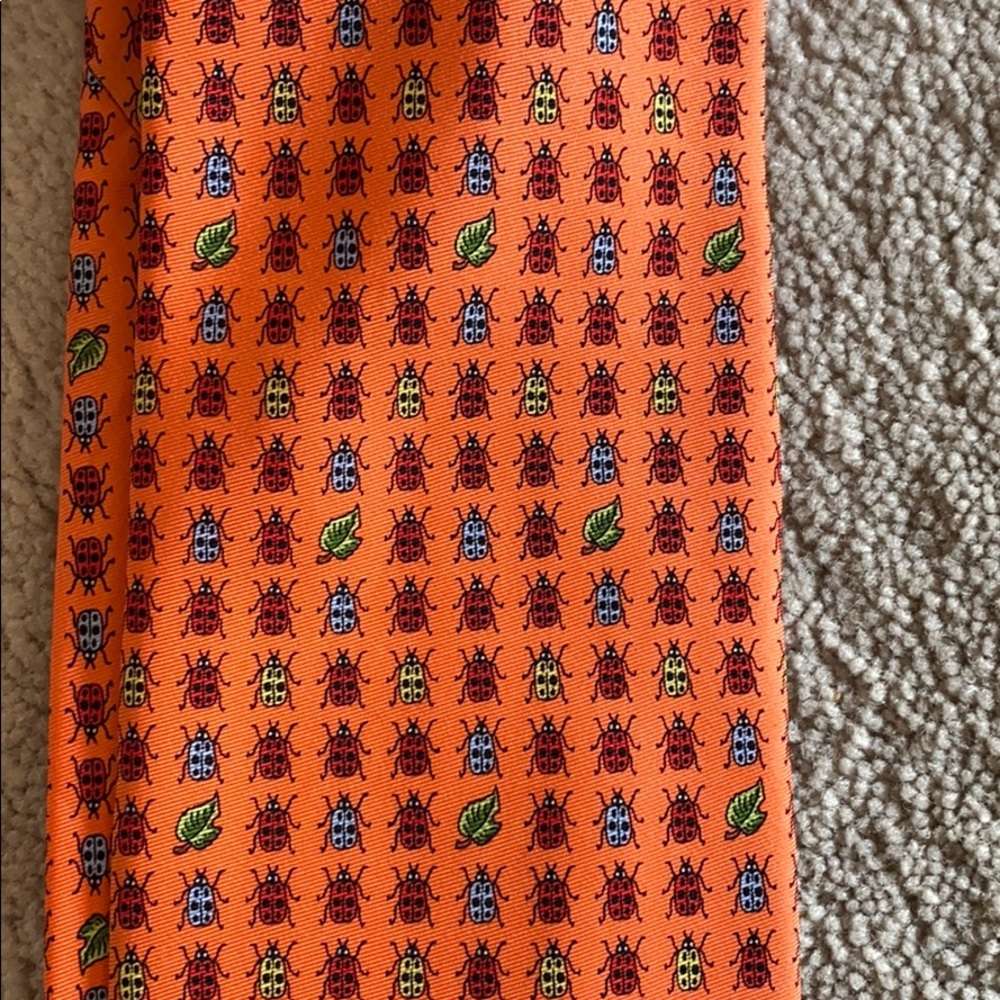 Peter Blair orange lady bug and leaf tie